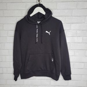 Puma Black Kangaroo Pouch Hooded Sweatshirt Hoodie